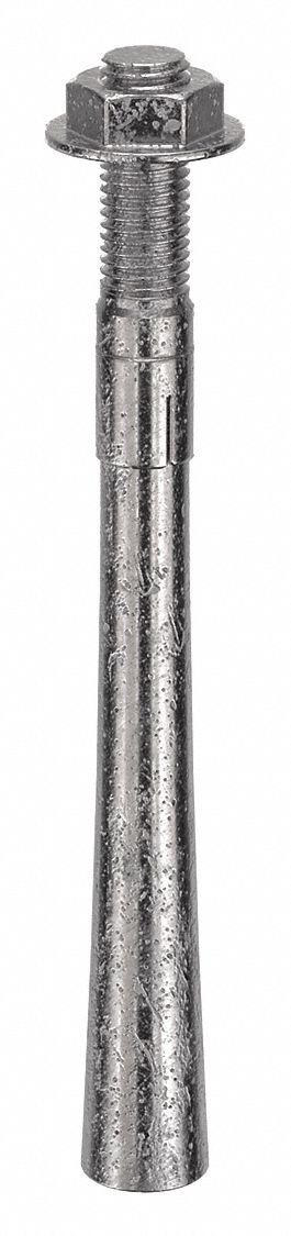 Wedge Anchor: 10 in Overall Lg, 3/4 in Dia, 3/4"-10 Thread Size, 4 in Thread Lg, 4 PK