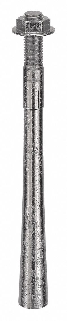 Wedge Anchor: 12 in Overall Lg, 3/4 in Dia, 3/4"-10 Thread Size, 2 in Thread Lg, 4 PK