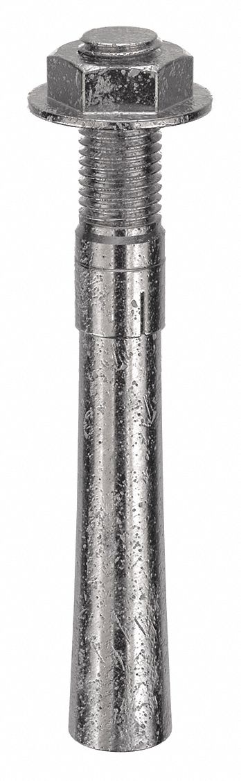 Wedge Anchor: 9 in Overall Lg, 1 in Dia, 1"-8 Thread Size, 2 1/4 in Thread Lg, 5 PK