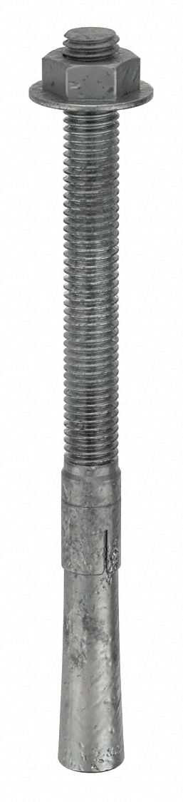 Wedge Anchor: 7 in Overall Lg, 1/2 in Dia, 1/2"-13 Thread Size, 4 in Thread Lg, 10 PK