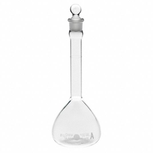 CHEMGLASS 5 mL / 0.17 oz Glass Volumetric Flask, Clear, Height: 72 mm ...