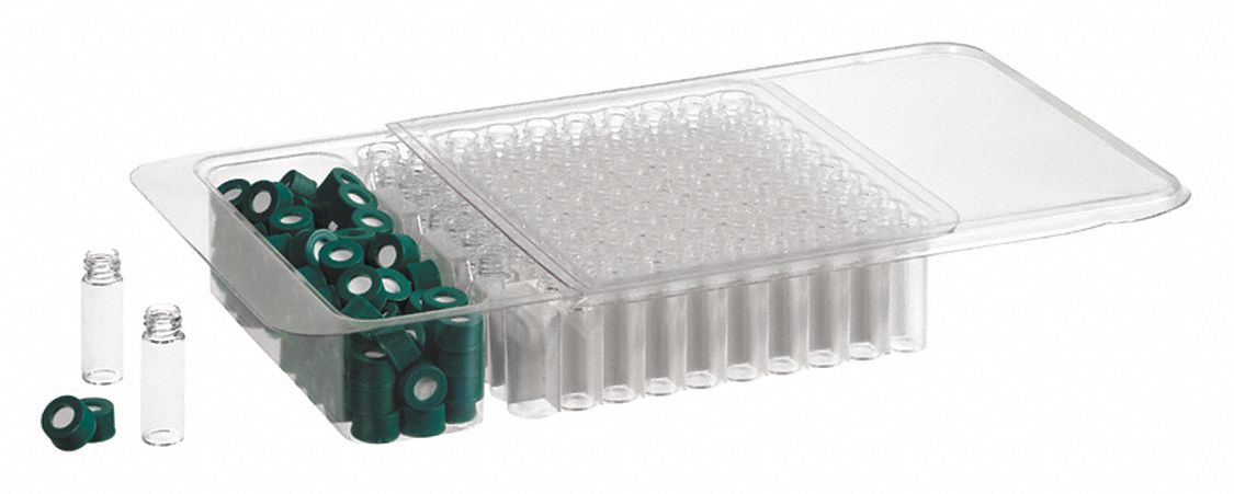 Vial: Borosilicate Glass, 4 mL Capacity - mL, 0.13 fl oz Capacity - oz, 100 Vials Included, Clear, A