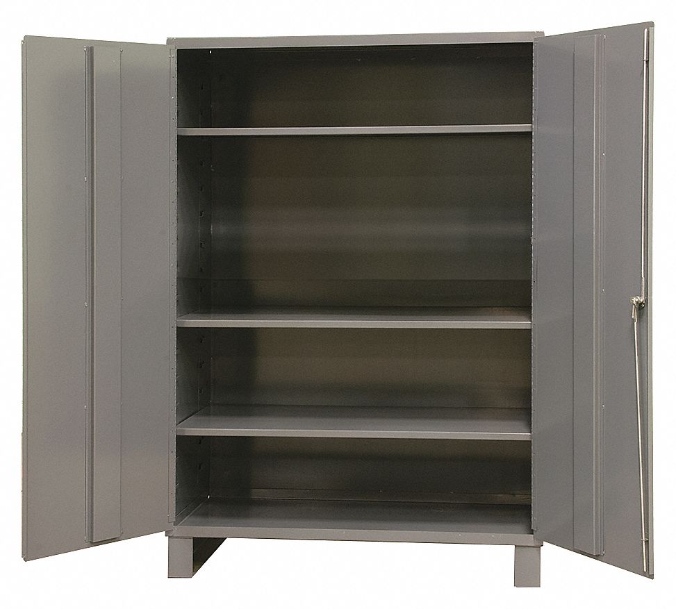 CABINET, ASSEMBLED, 3 SHELVES, HOOK ON BINS, 14 GA, 500 LBS, YELLOW, GREY, 48 X 24 IN, 6 IN,