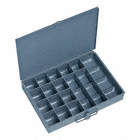 COMPARTMENT BOX, 17 COMPARTMENTS, POWDER COAT, GLOSS, GREY, SMALL, 13 3/8 X 2 X 9 1/4 IN, STEEL