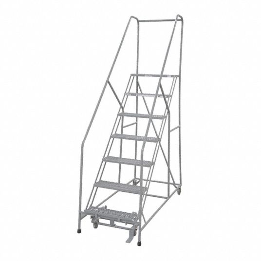 COTTERMAN Rolling Ladder: 70 in Platform Ht, 24 in Platform Dp, 24 in ...