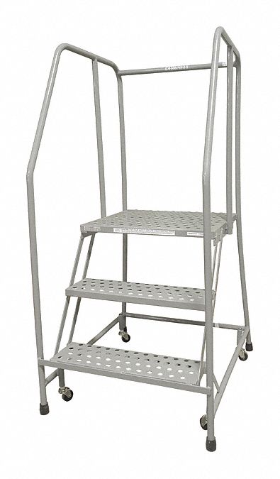 Rolling Ladder, Steel, 60In. H., Gray