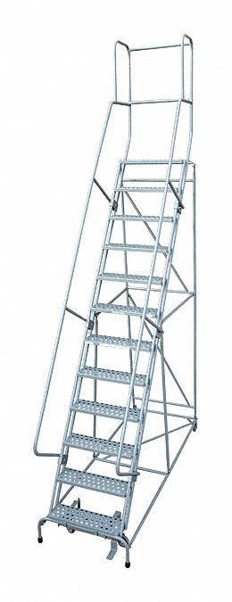 Rolling Ladder, Steel, 162In. H., Gray