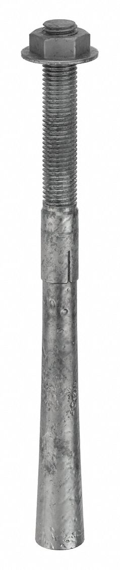 Wedge Anchor: 12 in Overall Lg, 3/4 in Dia, 3/4"-10 Thread Size, 4 in Thread Lg, 4 PK