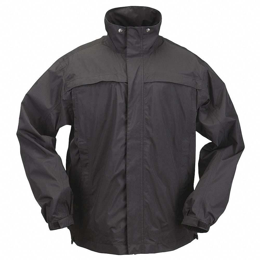 black rain jacket with hood