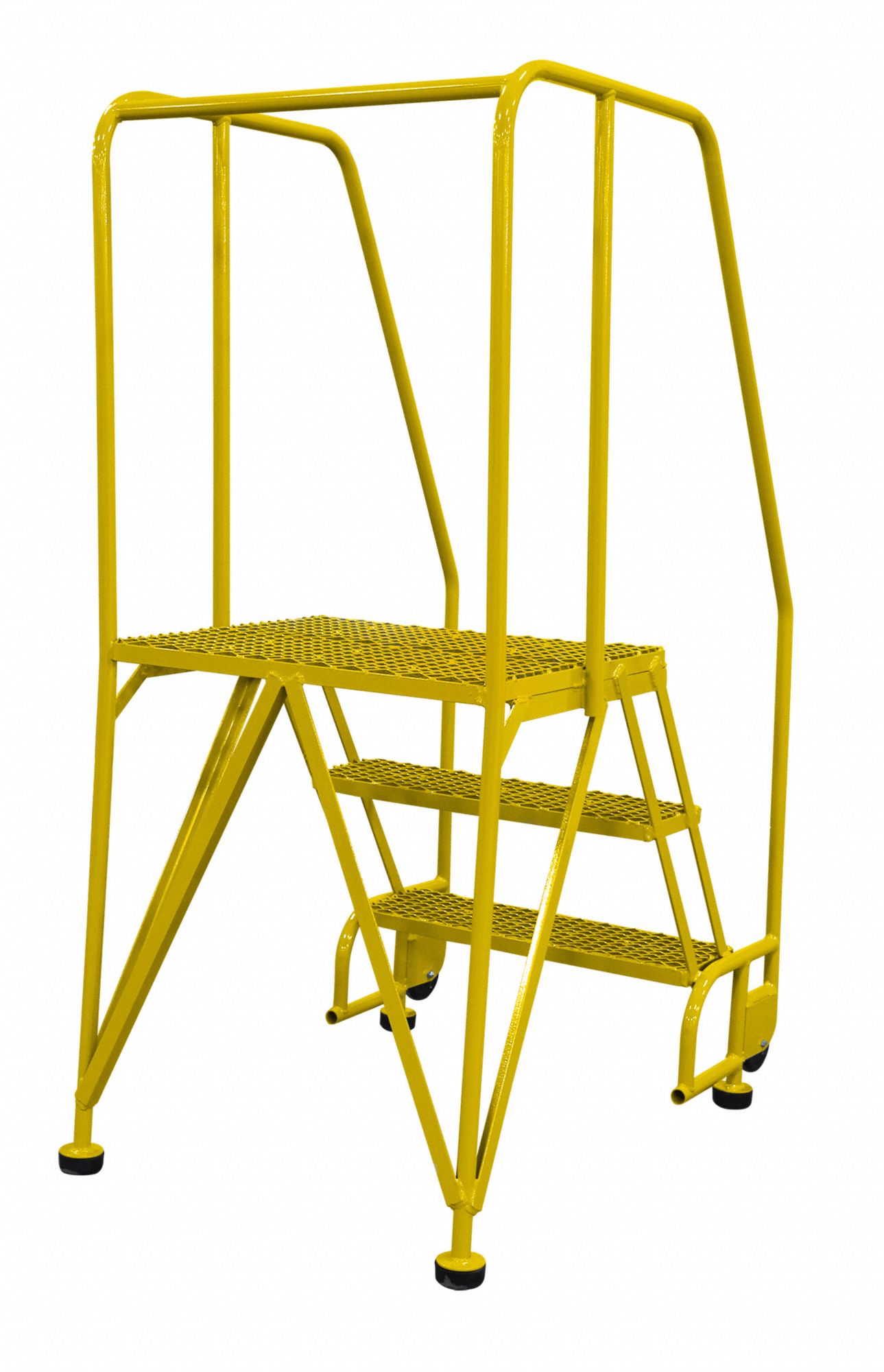 COTTERMAN 3Step Tilt and Roll Ladder, Expanded Metal Step Tread, 60 in Overall Height, 350 lb