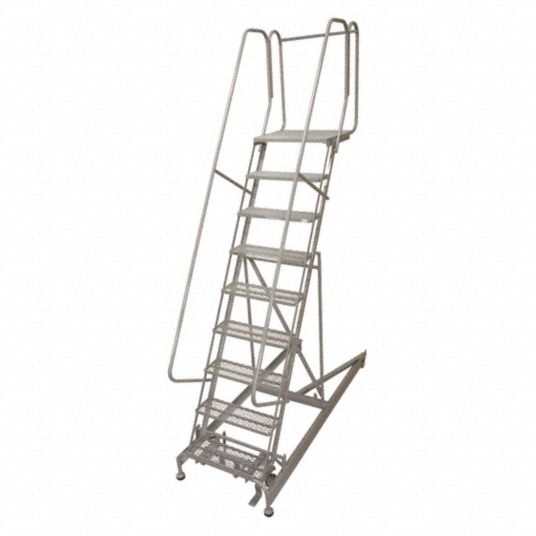 COTTERMAN 5Step Rolling Ladder, Expanded Metal Step Tread, 80 in