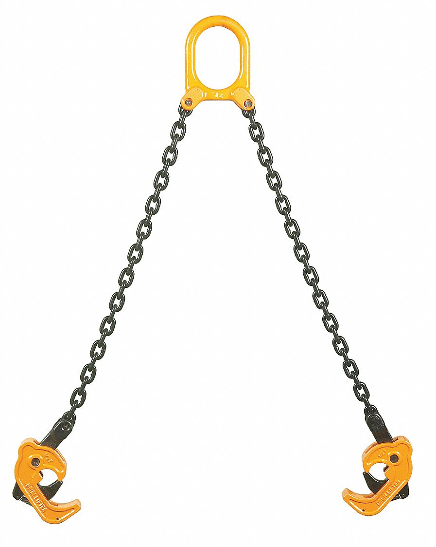 DRUM SLING, 2 GRIP POINTS, FOR 30 GAL/55 GAL/85 GAL DRUM CAPACITY, METAL, VERTICAL, YELLOW