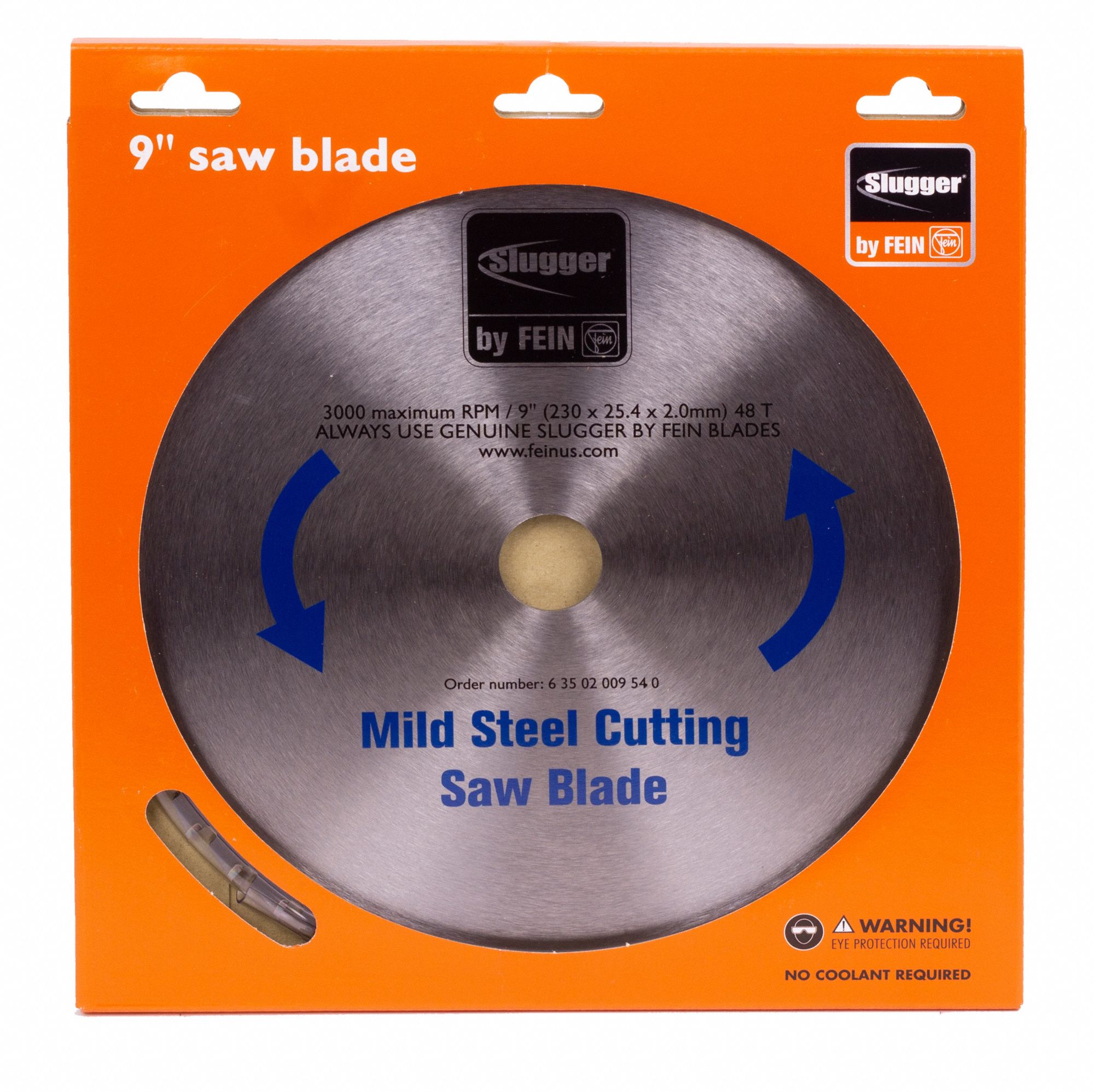 FEIN Circular Saw Blade 9 in Blade Dia., 48 Teeth, 0.078 in Cut Wd, 1 in Arbor Size 21VJ40