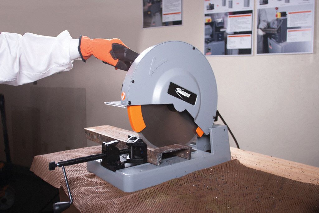 FEIN Chop Saw, 14 in Blade Dia., 1,300 RPM Max. Blade Speed, 1 in Arbor