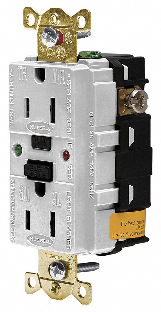 Hubbell Wiring Device Kellems Gfci Receptacle Decorator Duplex Flush Mount 15 A 21vk86 Gf5262sgw Grainger - Hubbell Stainless Steel Wall Plates Pdf