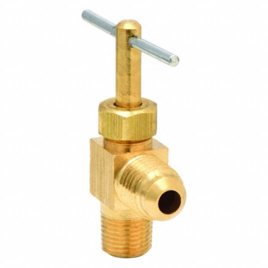 PARKER Needle Valve: Angled Fitting, Brass, 3/8 in x 1/4 in Pipe Size ...