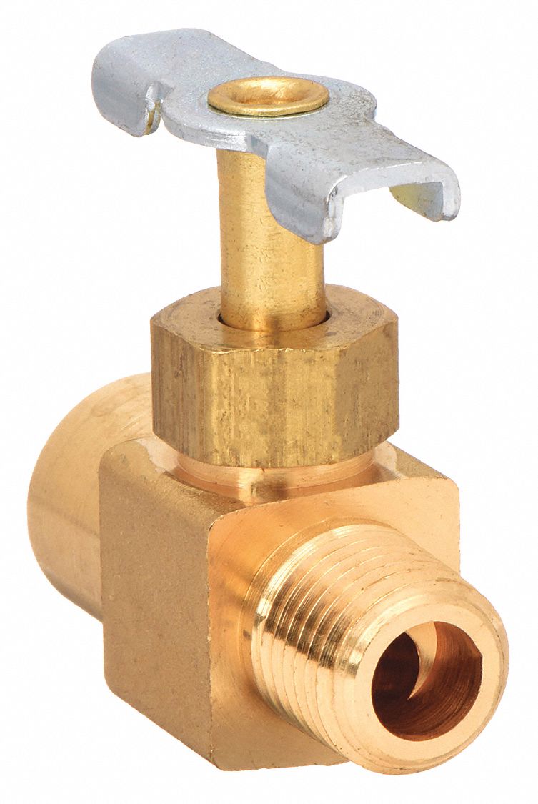 NEEDLE VALVE, INLINE VALVE BODY, BRASS, SCREW-IN BONNET, ¼ IN PIPE, FIP X MIP, FEMALE