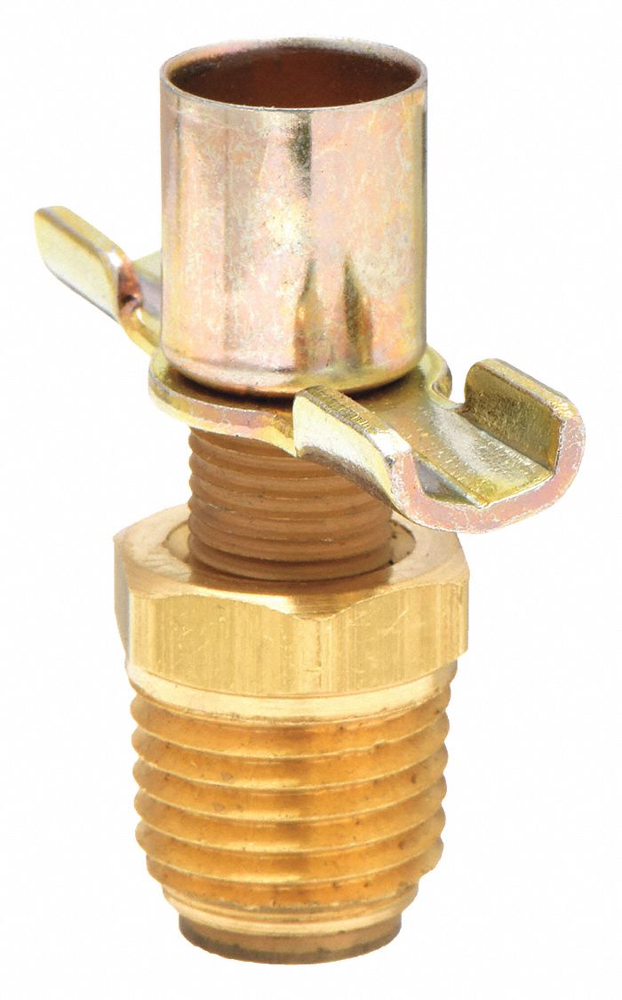 DRAIN COCK: ¼ IN PIPE SIZE, BRASS, ¼ IN MNPT, INLINE BODY, 150 PSI MAX. PRESSURE, WING
