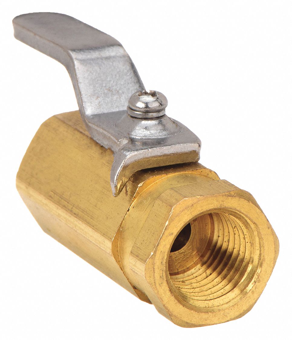 MANUAL TWO-WAY BALL VALVE: ¼ IN, BRASS, STRAIGHT, FNPT X FNPT, STD PORT BALL PORT