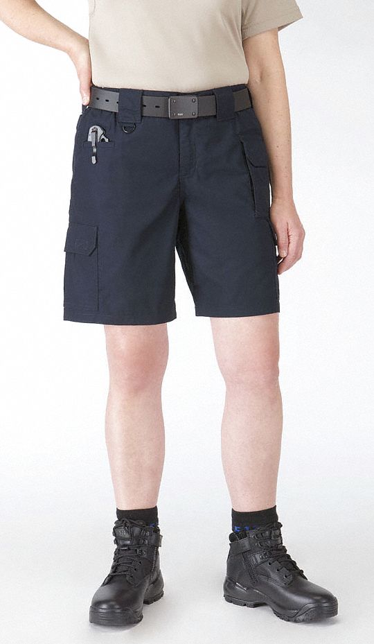 Tactical Shorts: Navy, M, 9 in Inseam, 35% Cotton Ripstop/65% Polyester Material