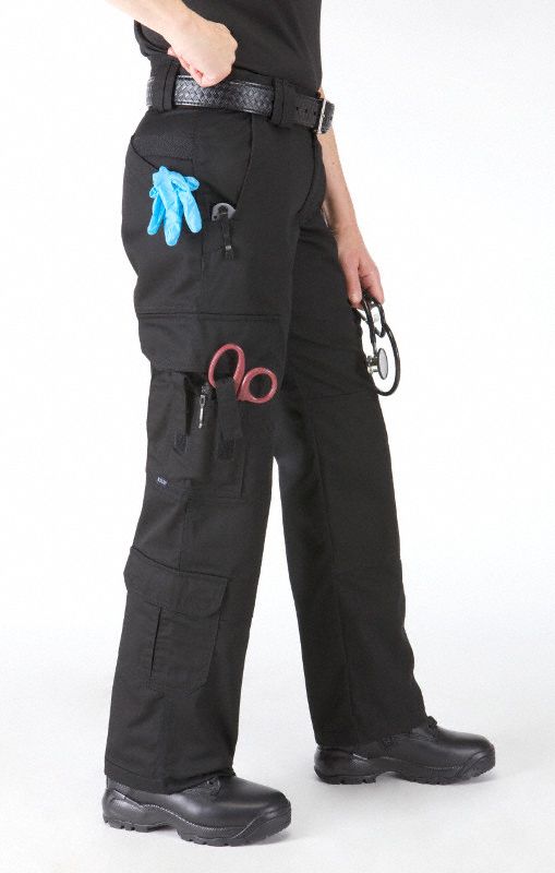 5.11 TACTICAL EMS Pants: L/18, Black, L 