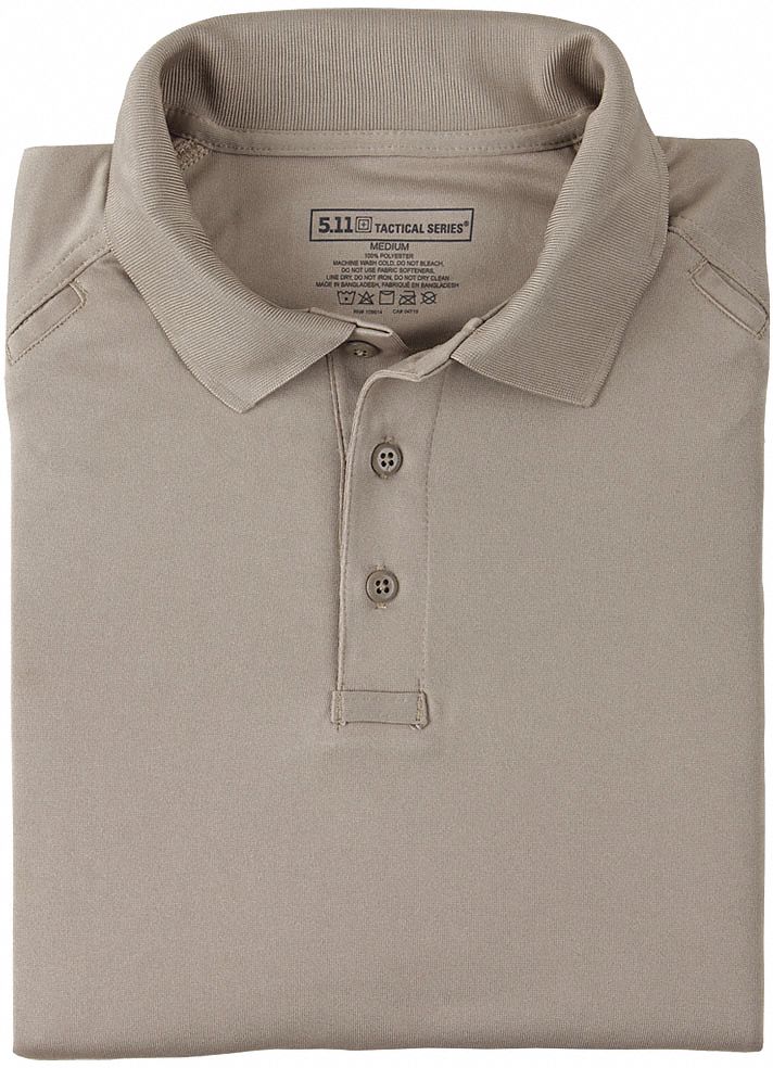 5.11 TACTICAL Performance Polo: Performance Polo, 3XL, Silver Tan