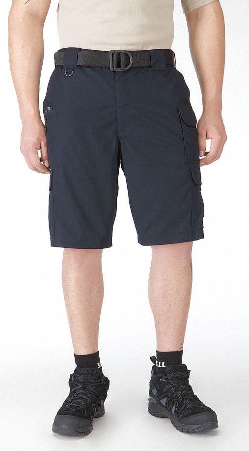 Tactical Shorts: Navy, 28 in Waist, 11 in Inseam, 35% Cotton Ripstop/65% Polyester Material