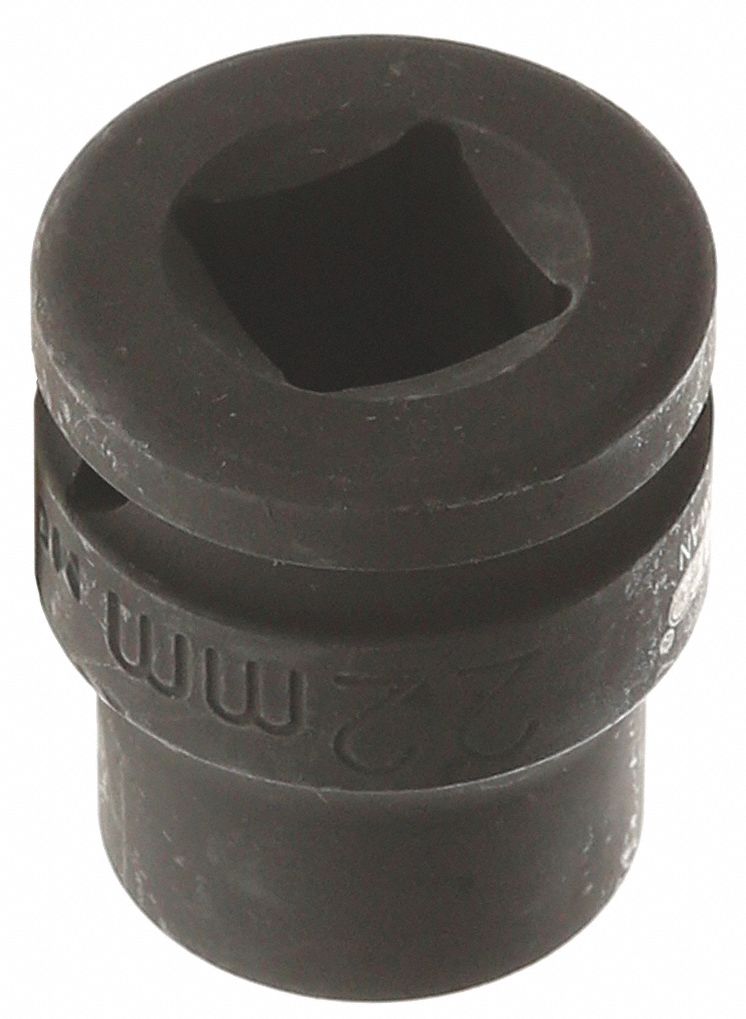 WESTWARD, 3/4 in Drive Size, 22 mm Socket Size, Impact Socket 21WL19