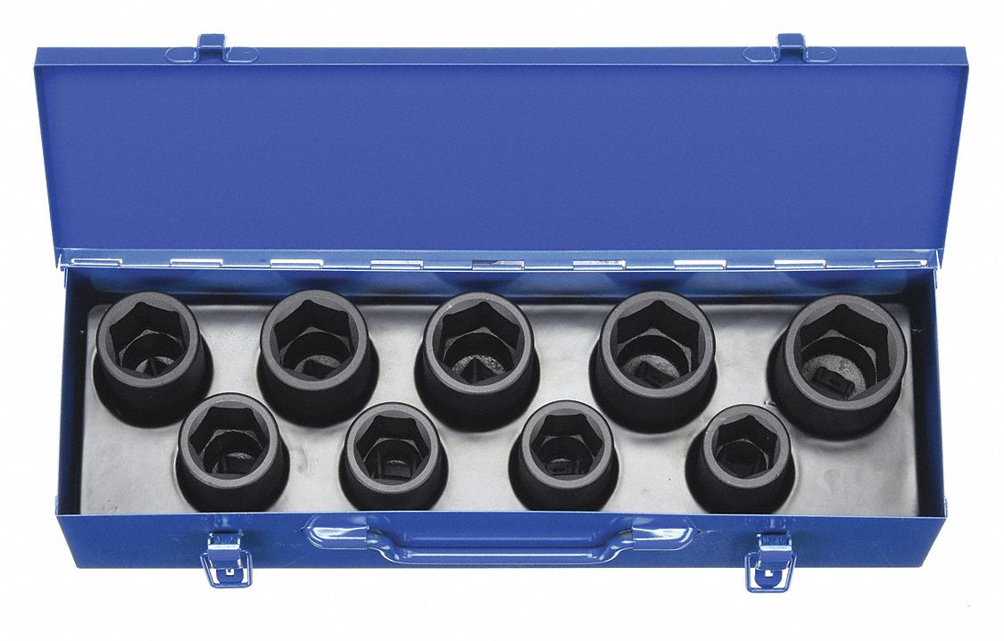 IMPACT SOCKET SET,3/4" DR,9 PCS.,SQUARE