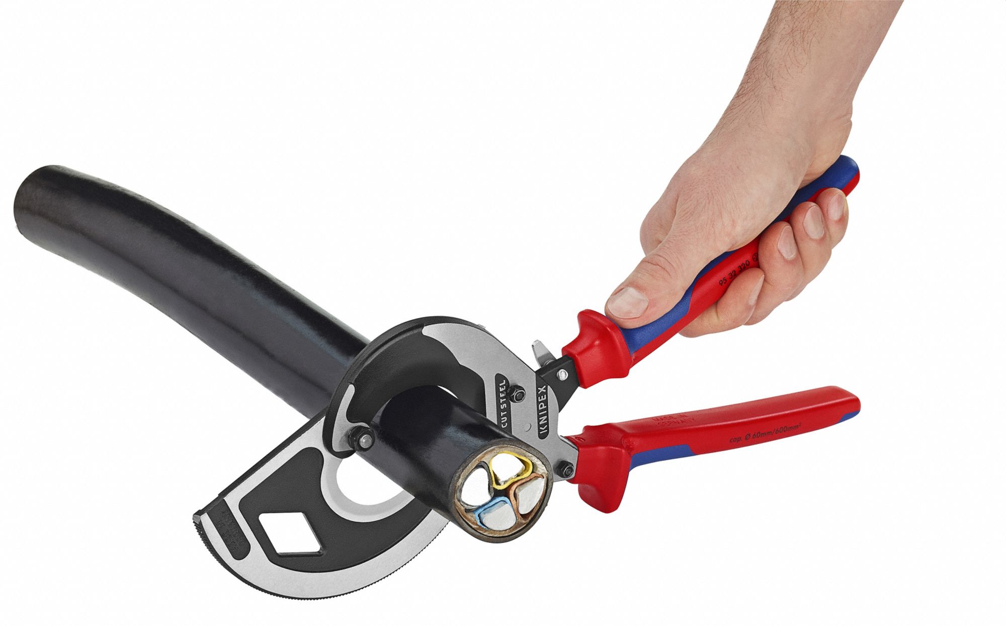 KNIPEX High Leverage Cable Cutter: Multi-Component, Shear, For 2 in Max Dia Aluminum Electric Cable - 21XJ94|95 32 320 - Grainger KNIPEX High Leverage Cable Cutter: Multi-Component, Shear, For 2 in Max Dia Aluminum Electric Cable - 21XJ94|95 32 320 - Grainger