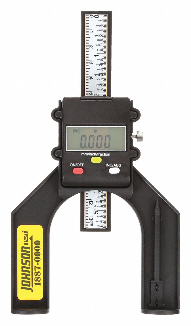 Blade-Style Digital Depth Gauge: 3 in /0 mm to 50 mm, IP54, +/-0.004 in Accuracy