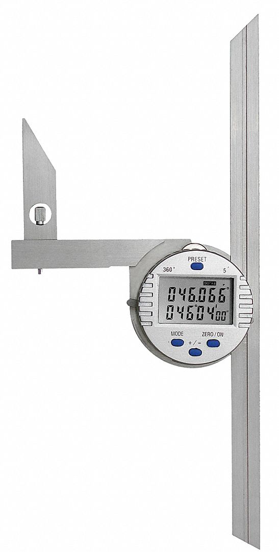 JOHNSON Digital Bevel Protractor, Operation Type Digital, Range 360