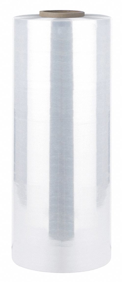 STRETCH WRAP, 80 GA, 14 IN OVERALL W, STANDARD, 1,500 FT OVERALL L, CLEAR, BLOWN, 2-SIDE