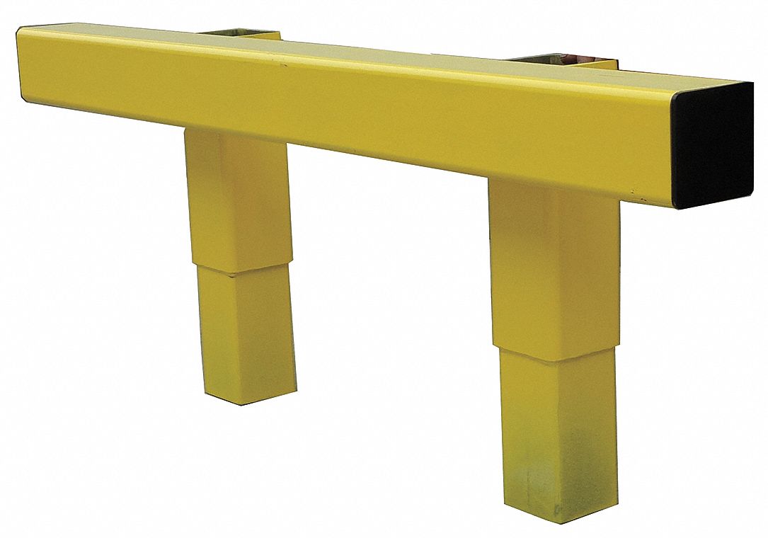GRAINGER APPROVED Safety Yellow, Steel, Guard Rail System, Floor Mounted Guard Rail Mounting