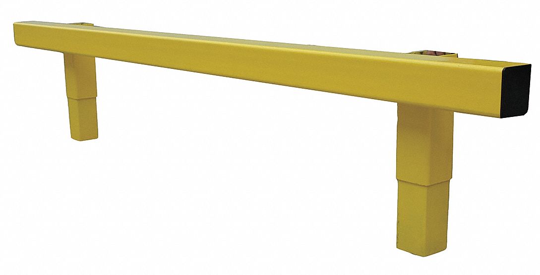 GRAINGER APPROVED Safety Yellow, Steel, Guard Rail System, Floor Mounted Guard Rail Mounting