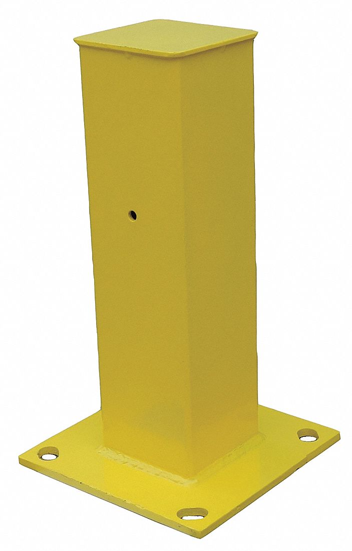 End Post: End, 18 in Overall Ht, Steel, Powder Coated, 5 in Post Dp, 5 in Post Wd