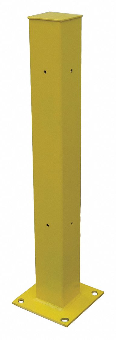 End Post: End, 42 in Overall Ht, Steel, Powder Coated, 5 in Post Dp, 5 in Post Wd