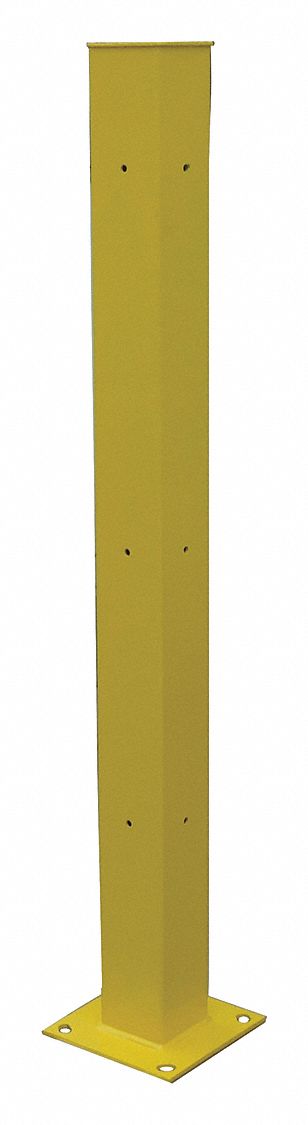 End Post: End, 60 in Overall Ht, Steel, Powder Coated, 5 in Post Dp, 5 in Post Wd