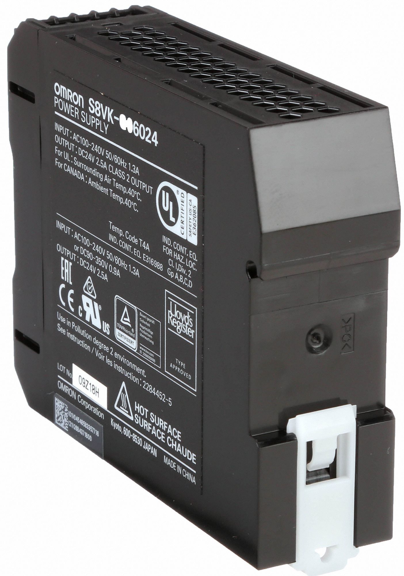 Omron S8vk-G06024 Dc Power Supply,24Vdc,2.5A,50/60Hz