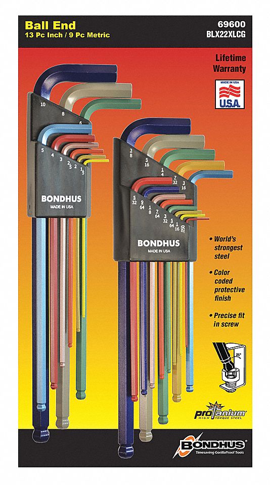 BONDHUS JEU DE CLEFS US EN INCHES (SMALL) CLÉS EN POUCES CEV'N  ARCHERY