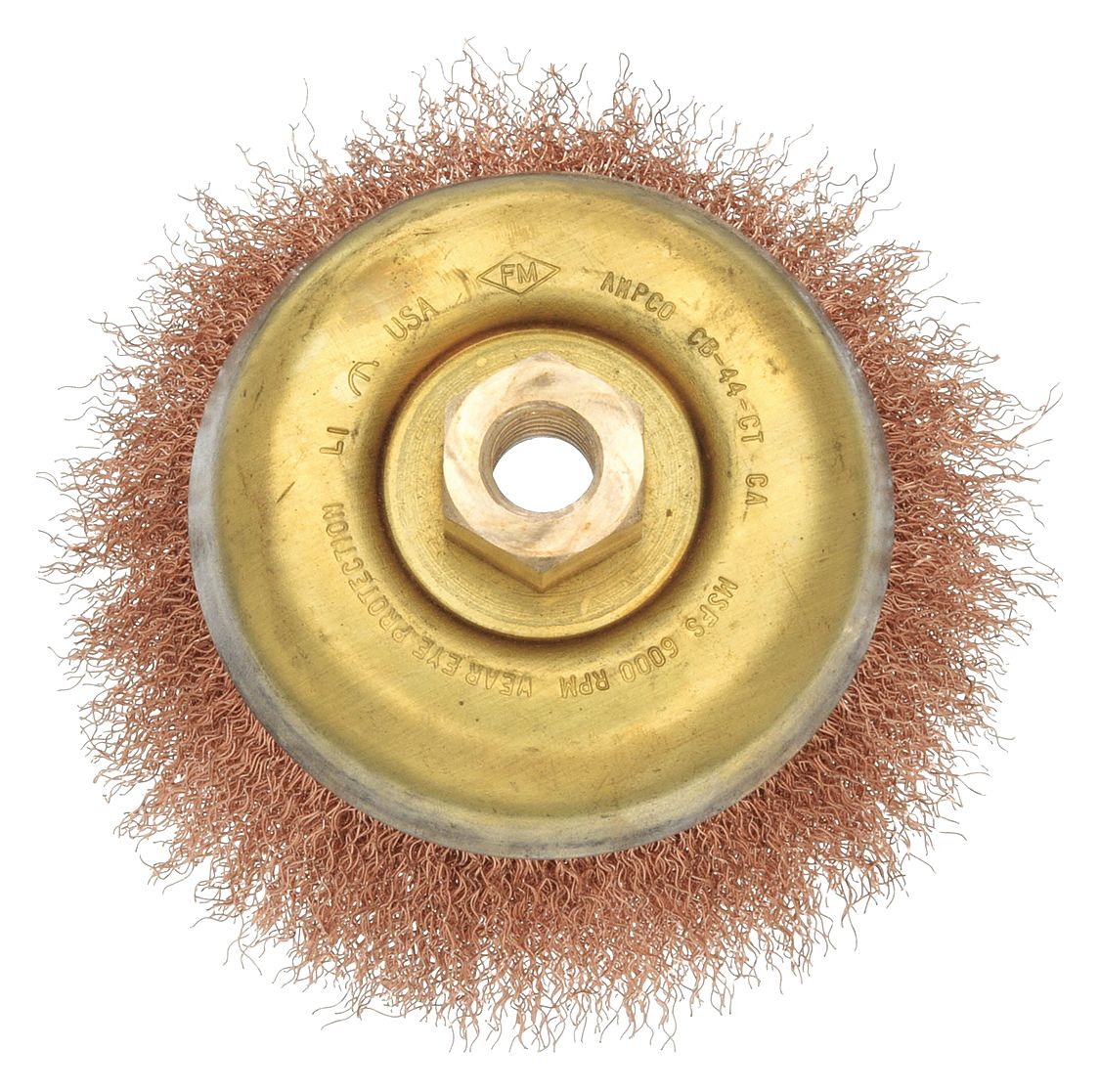 Nonsparking Crimped Wire Cup Brush, 6 In.