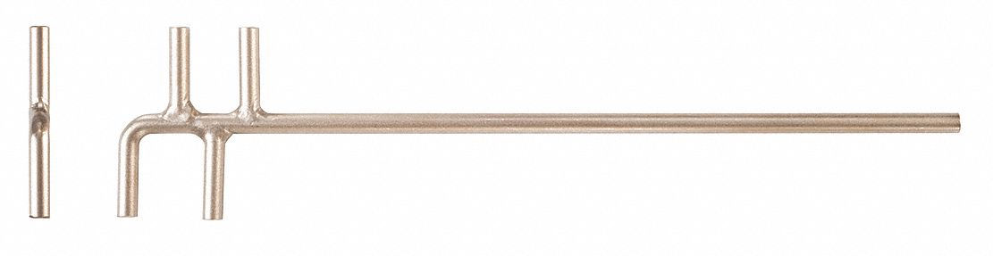 F-Type Valve Hook: 1 3/16 in_1 9/16 in Head Size, 19 3/4 in Overall Lg, Aluminum Bronze