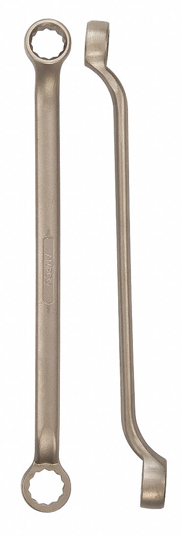 BOX END WRENCH, NATURAL, 1 7/16 IN/1 5/8 IN HEAD SIZE, 19 1/4 IN OVERALL L, OFFSET
