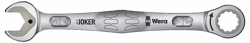 COMBINATION WRENCH, ALLOY STEEL, NICKEL CHROME, 3/4 IN HEAD SIZE, 9 5/8 IN OVERALL L