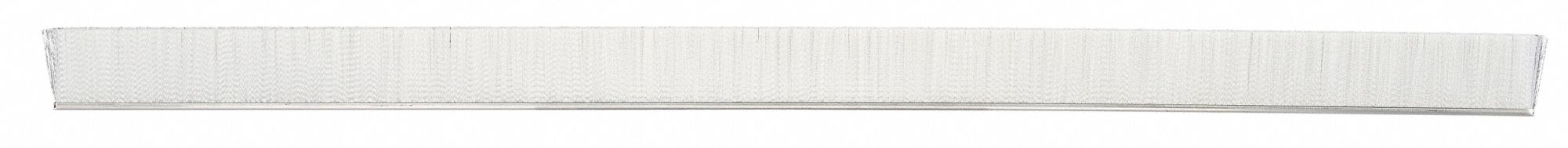Tanis Brush MB760212 Strip Brush with 5/16 Type #7 Stainless Steel Backing 0.008 Bristle Diameter White Polyester Bristles 12 Overall Length 1 Trim Length 