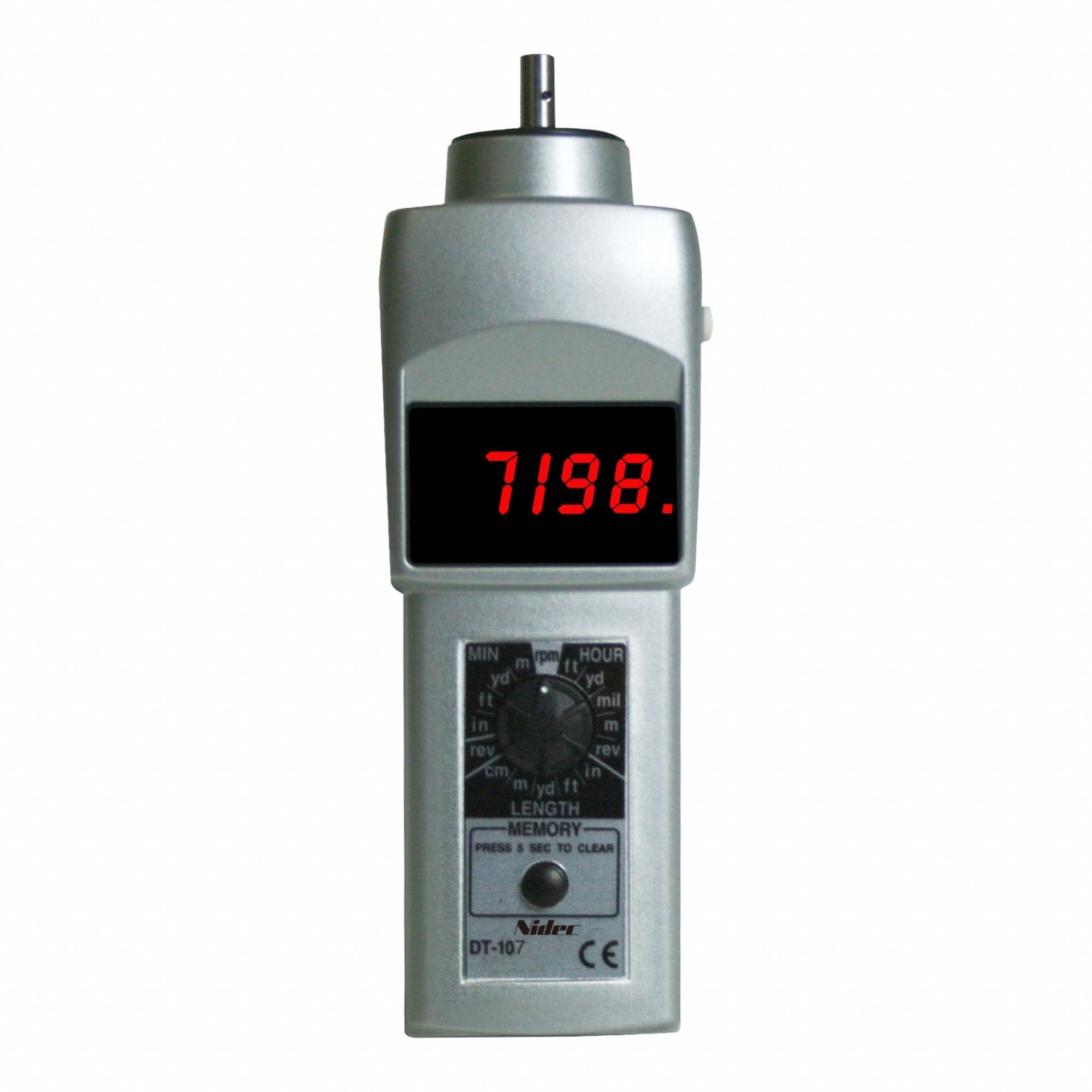 Tachometer: +/-0.006% RPM Accuracy, 1 RPM, 25, 000 RPM Max Contact RPM, Included, NIST