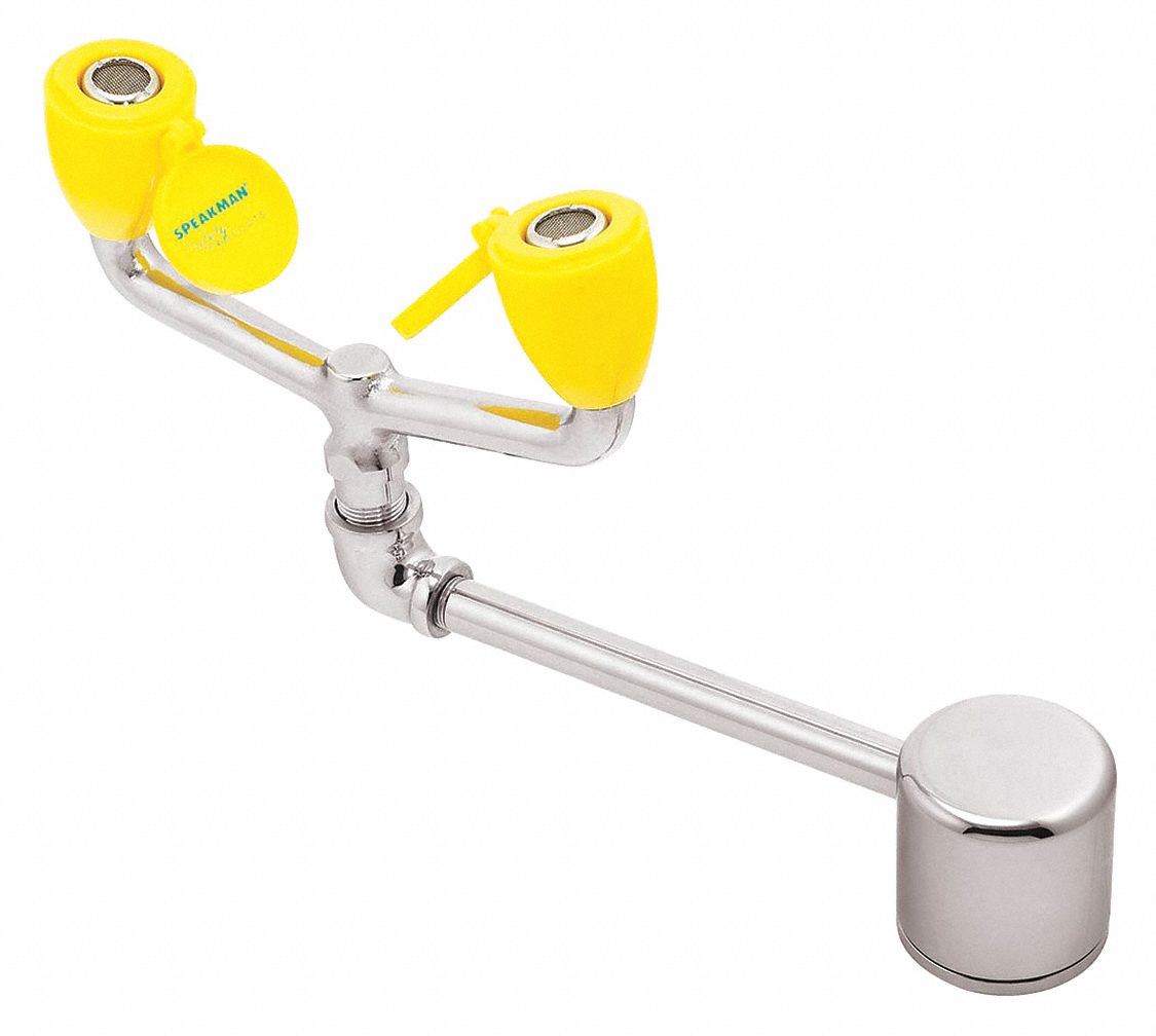 Eyewash, Tabletop, Chrome, Push Handle