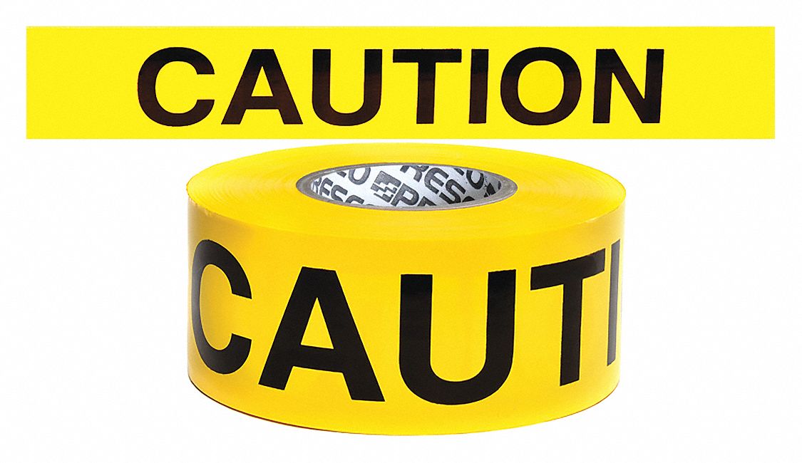 RUBAN SIGNALISATION,CAUTION,JAUNE,500 PI