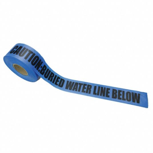 GRAINGER APPROVED Non Detected Tape, Blue, 3 in x 1000 ft, Buried Water
