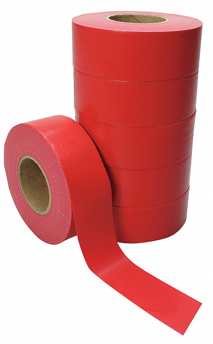GRAINGER APPROVED Flagging Tape, Red, 1 3/16 in x 300 ft 21YH5717033
